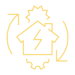 Icon of a house being powered by the sun